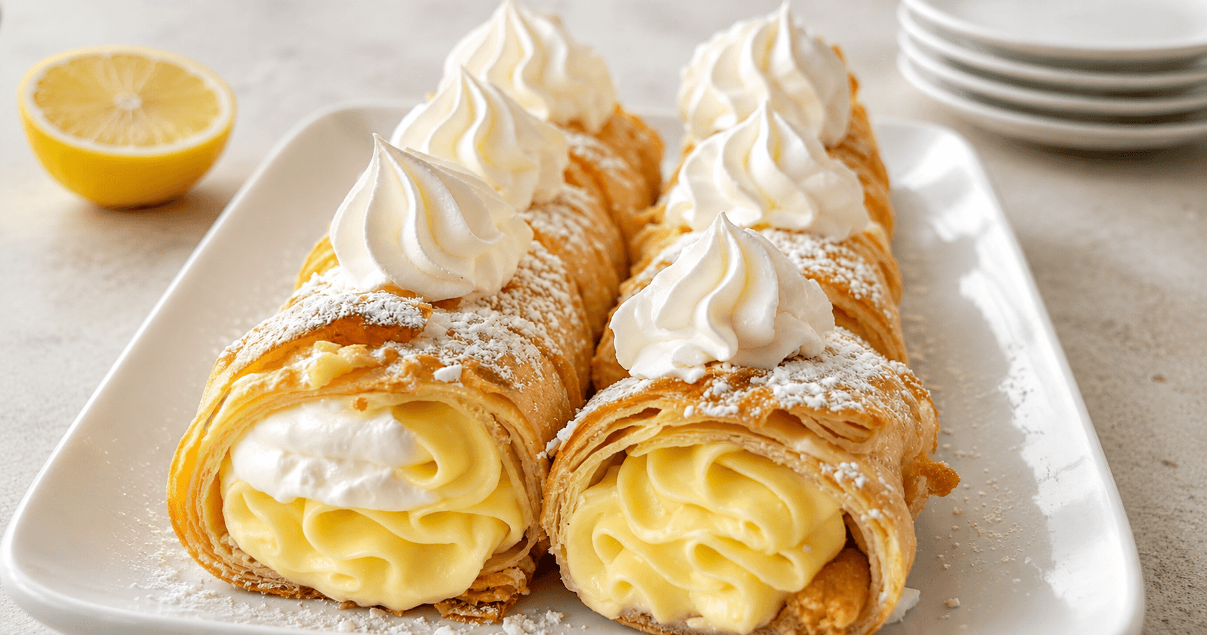 Zitronen-Baiser-Cannoli