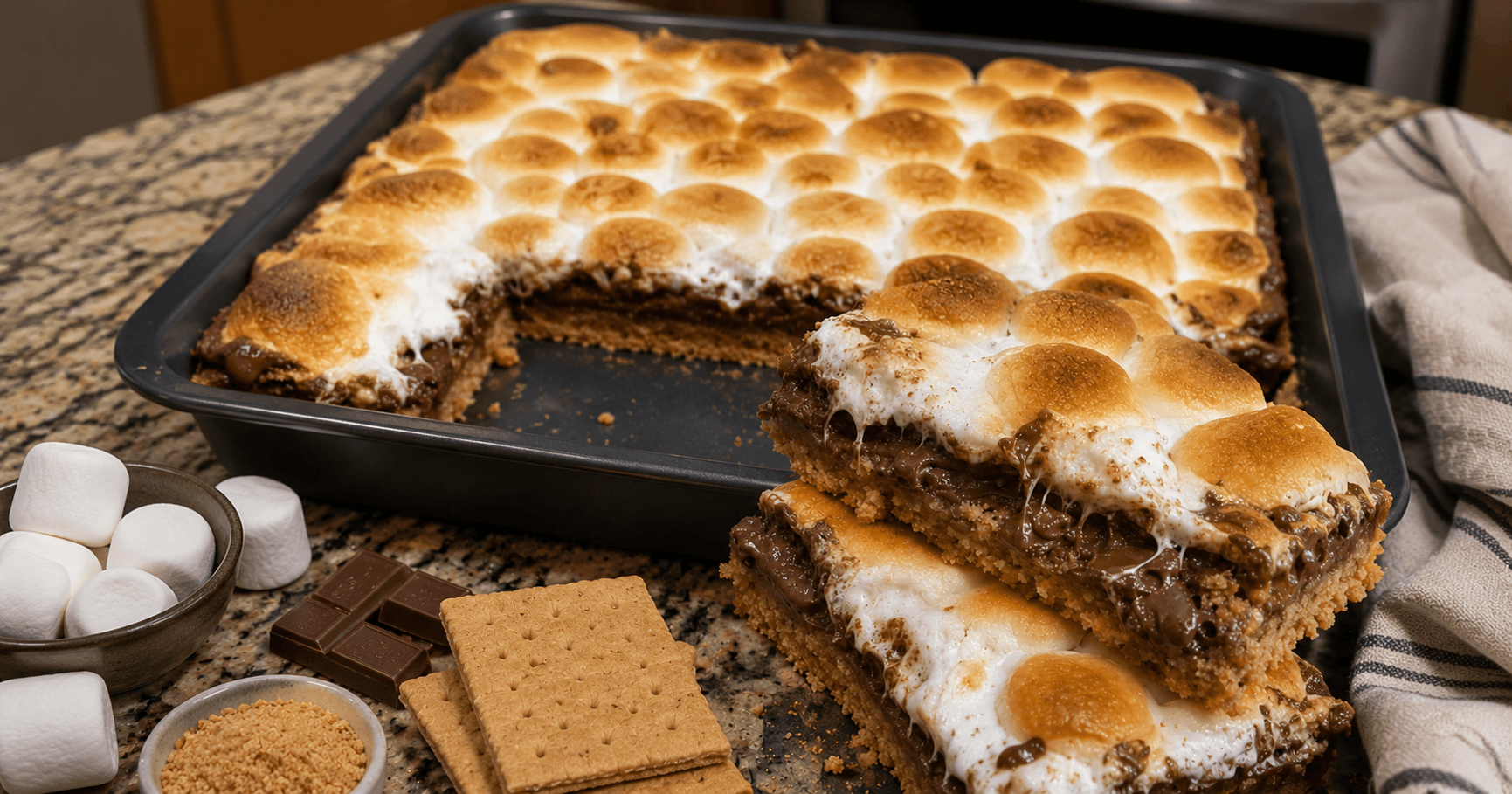 S'mores-Riegel – schokoladig, knusprig & klebrig