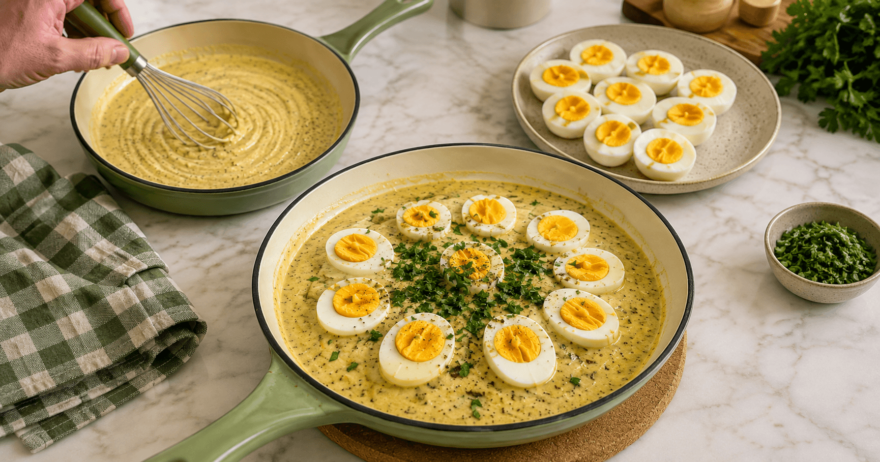 Eier in cremiger Senfsauce – klassisch, einfach und in 20 Minuten fertig