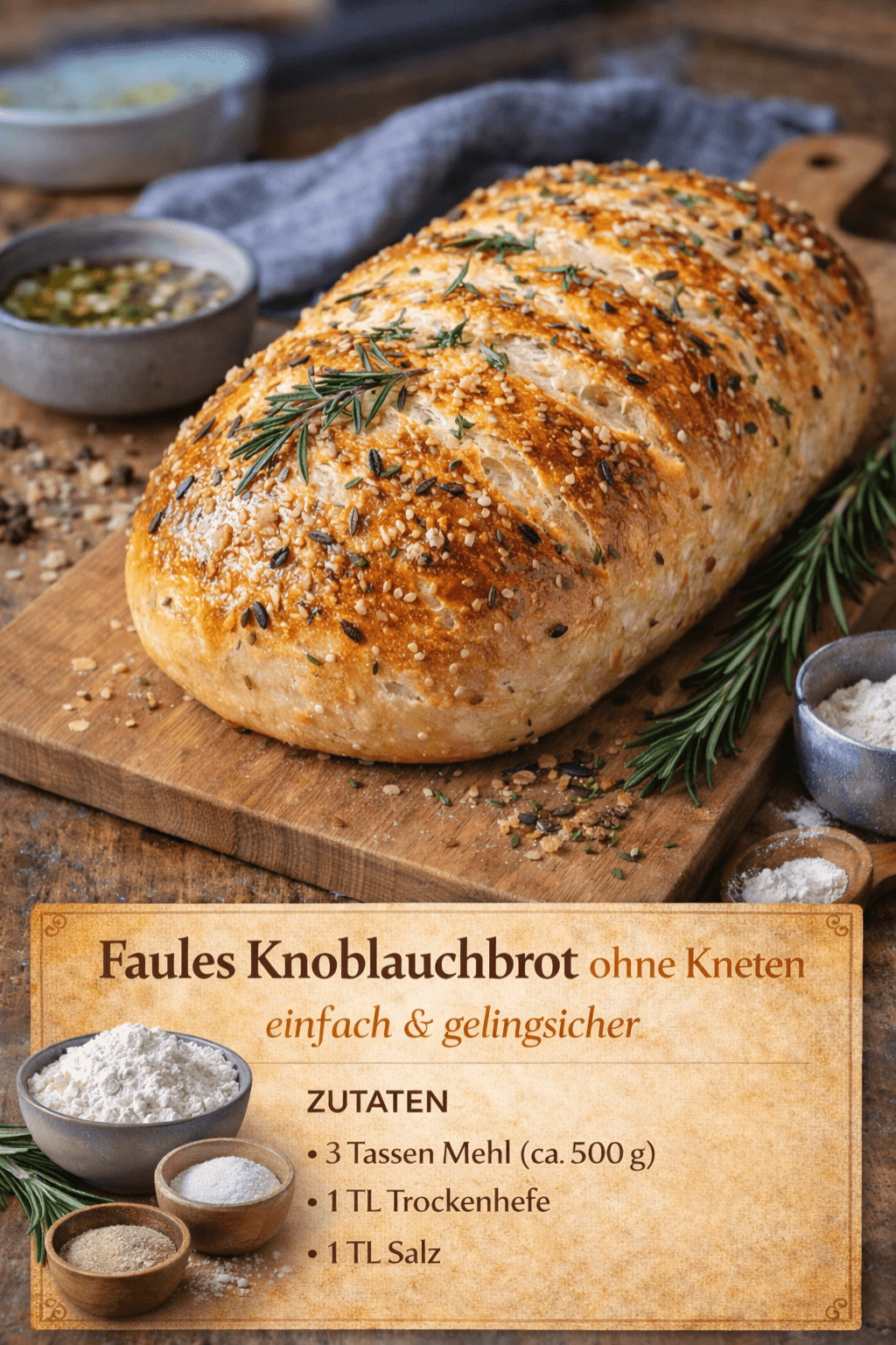 Faules Knoblauchbrot – außen knusprig, innen weich