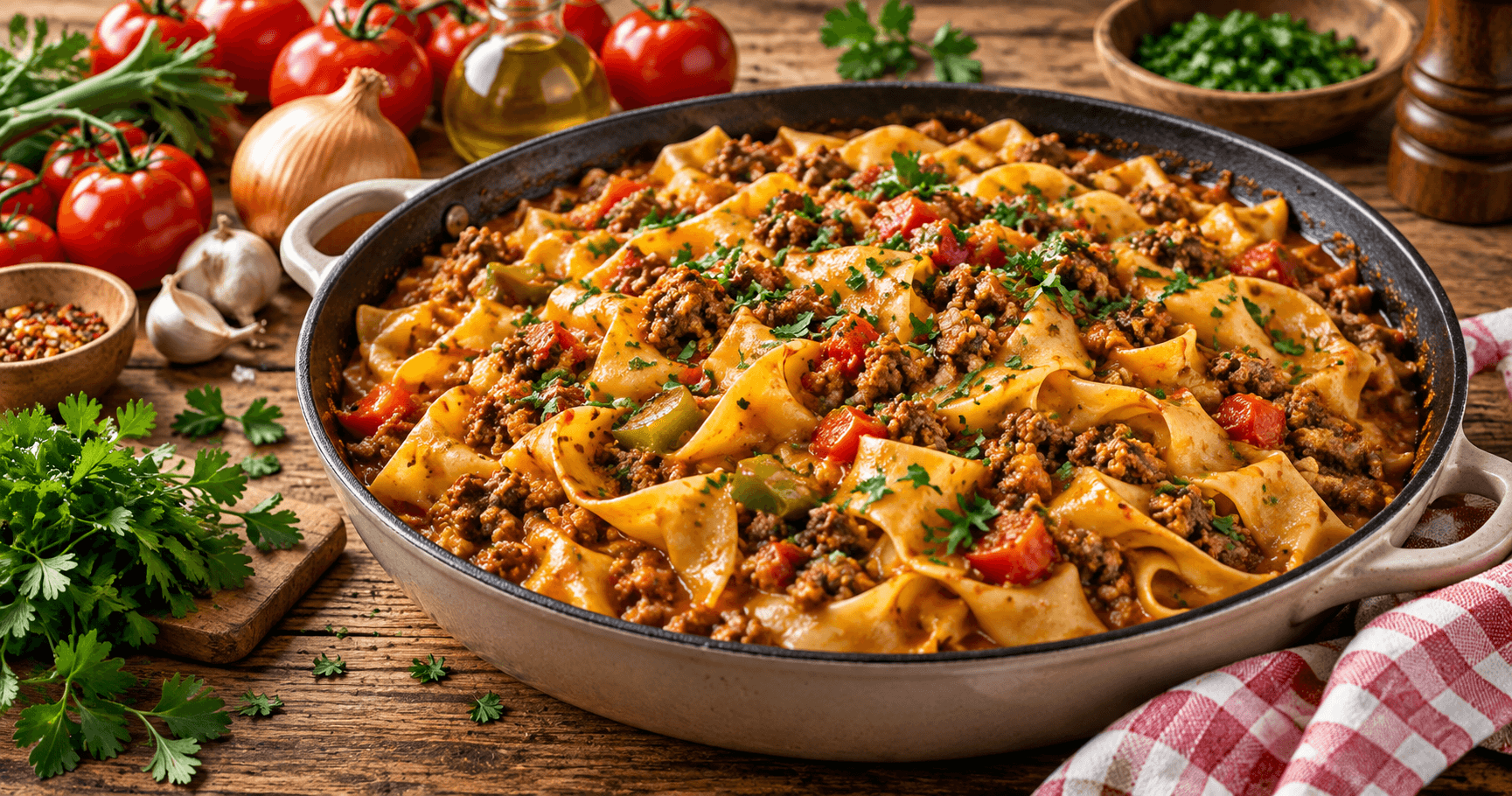 Curry-Hack-Pfanne mit Nudeln – cremig, würzig & echtes Familienessen