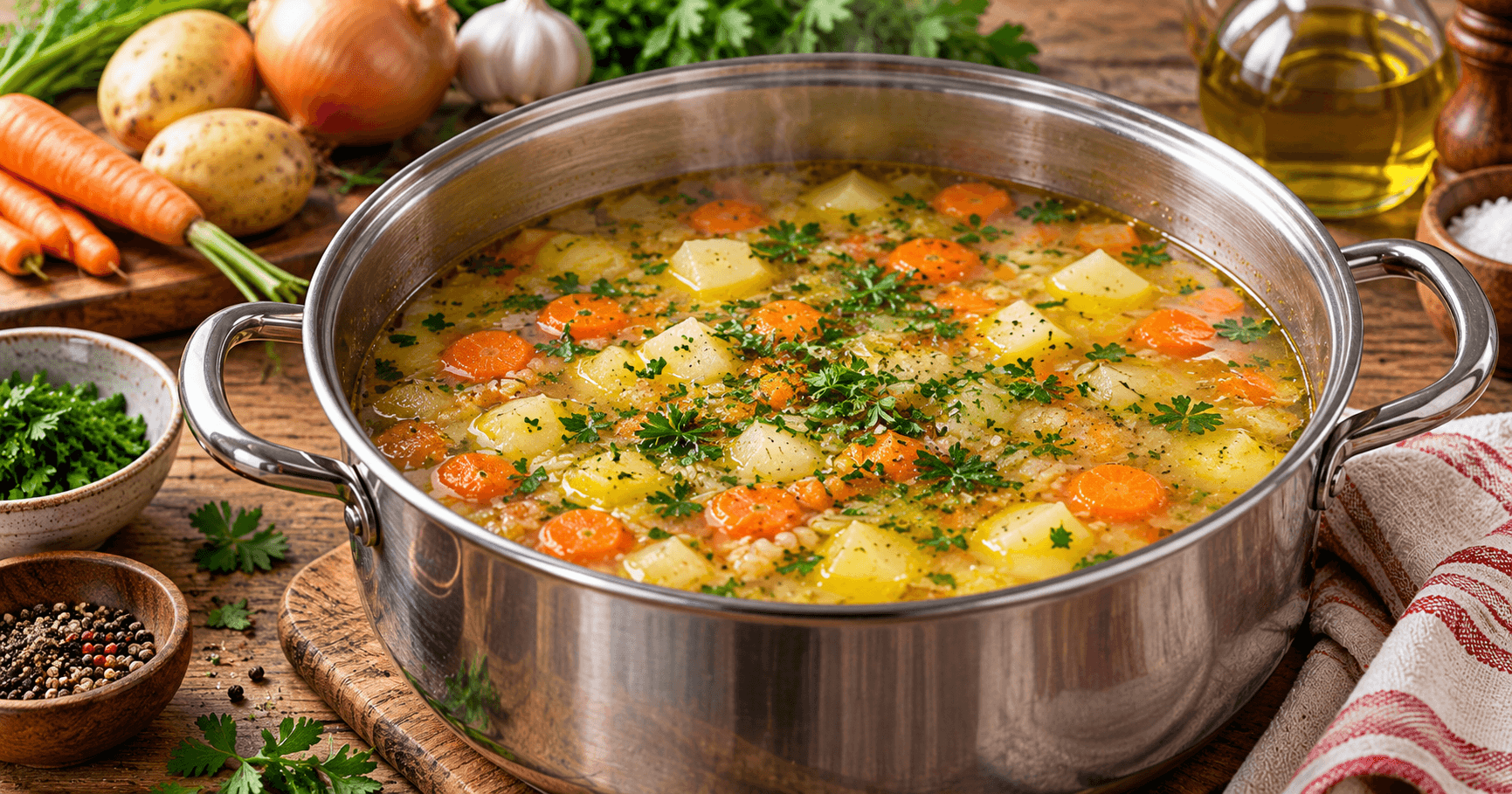 Leichte Gemüsesuppe – sättigend & voller Geschmack