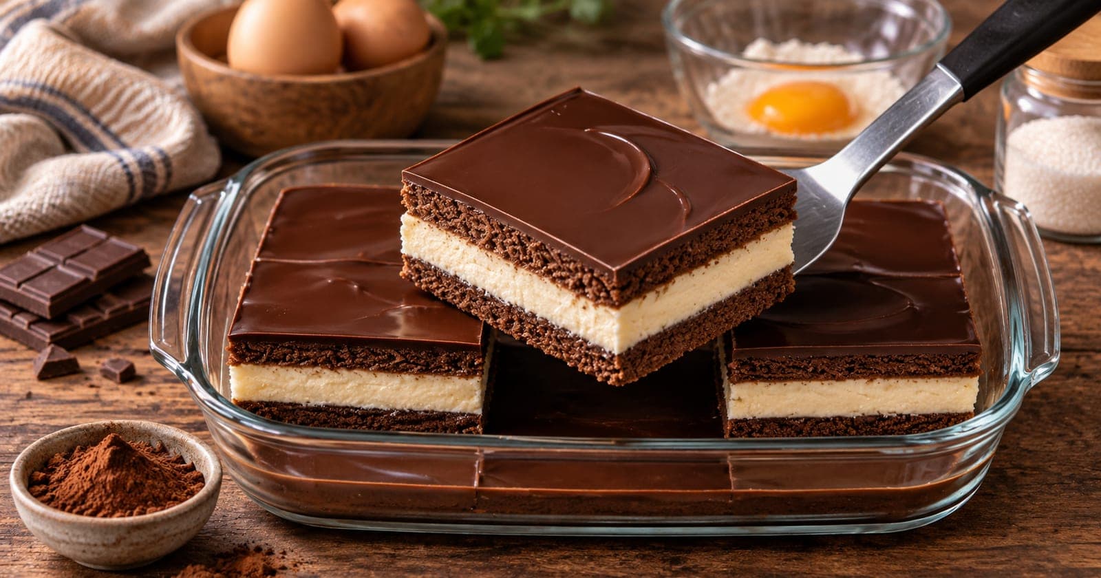 Schokokeks-Kuchen ohne Backen mit selbstgemachter Vanillecreme